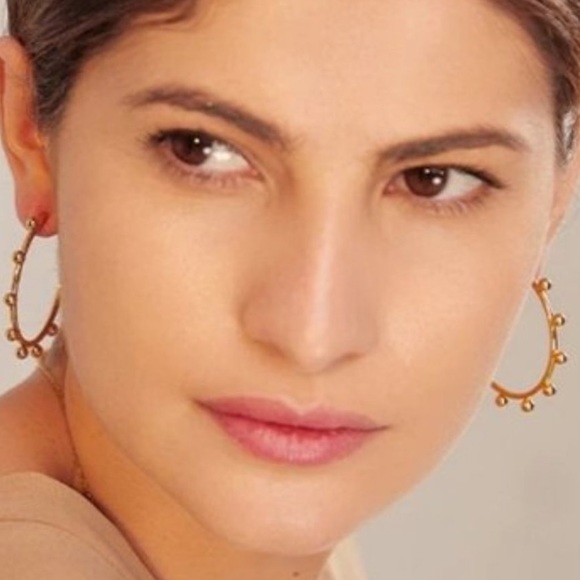 FP Gold Earrings/studs Hoop 14k gold filled designer - Picture 3 of 5